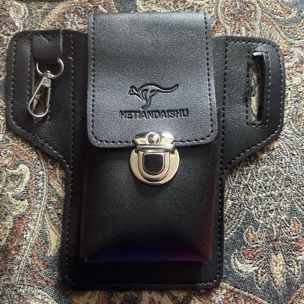 New PU Leather Belt Phone Pouch Fits Phones 6.69 Inches Or Smaller